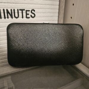 Chic Black Textured Clutch